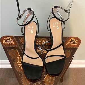 Black strappy heels. Barely worn. Size 9